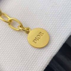 6721- Браслет CDior с подвеской сердце из латуни в позолоте lux