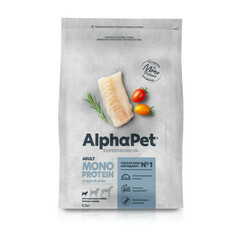 ALPHAPET сухой корм для взрослых собак мелких пород (белая рыба) 500 гр