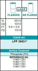 Гильза блока цилиндров TEIKIN LFF36651 (6шт/упак) хонингованная