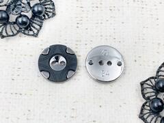Пуговицы костюмные, d 2,2 см, чёрный с никелем
