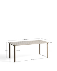 Уличный стол Brai из оцинкованной стали бежевого цвета, 180 x 90 см