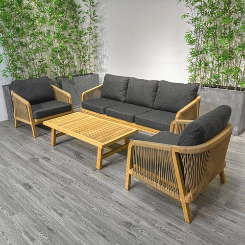 Лаунж зона Ideal Patio ЛЕОНОРЕН с трехместным диваном и плетеным роупом