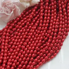 Майорка, рис, красная 5*7 мм, 1 нить, МА148