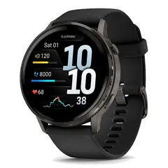 Умные часы Garmin Venu 4, 45mm, Slate with Black Silicone Band (010-03014-00)