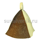 Шапка для бани серо-белая - 4