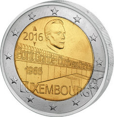 2 евро 2016 Люксембург 50 лет мосту Великой княгини Шарлотты