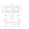 Duravit DuraSquare 700429000000000 Ванна 1800x800мм, пристенный вариант, с ножками и панелью, с 2 наклонами для спины , цвет белый