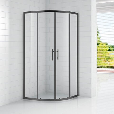 Cezares ECO-O-R-2-100-C-NERO Душевой уголок, цвет: чёрный