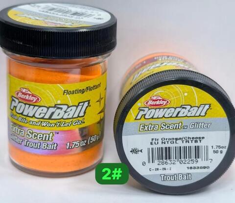 Паста Berkley EXTRA SCENT TRTBT 50G CHEESE FLUO ORANGE GLITTER 1633590 (СЫР) оранжевый с блёстками 6шт/уп (#2)