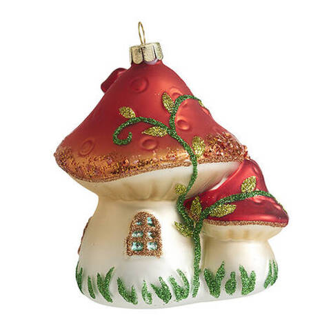 Ёлочная игрушка Домик лесной Грибочки