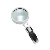 Лупа Kromatech ручная круглая 10x, 50 мм, с подсветкой (2 LED), черно-белая 77350B