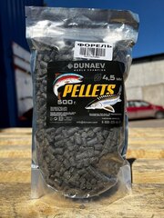 Прикормка "DUNAEV TROUT-PELLETS" 0.5кг, 4.5мм ЧЕРНАЯ