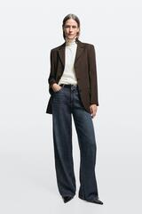 Massimo Dutti Джинсы свободного кроя с высокой талией, средне-синий