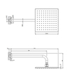 Gessi Rilievo 59158#299 Душевая головка шарнирная для настенного крепления 250x250 мм на 1/2", цвет: nero XL