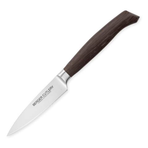 Нож кухонный для чистки и нарезки 9 см BERGER CUTLERY Ergo Line Smoked Oak арт. BC111309