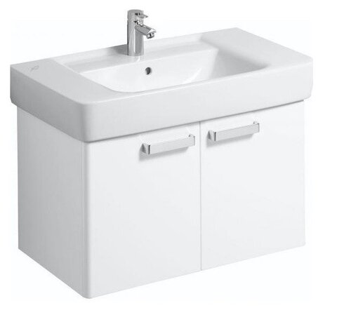 Geberit Renova Compact 879080000 Тумба под раковину 78x46.3x47.8см, матовый белый / меламиновое покрытие, ультраглянцевые белые / пленочное покрытие