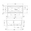 Duravit DuraSquare 700430000000000 Ванна 1850x850мм,, отдельностоящая с панелью и ножками, со спец слив-переливом, цвет белый