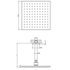 Gessi Rilievo 59159#299 Потолочная душевая головка на 1/2" 250x250 мм, длина изгот. под заказ (105 - 1855 мм), цвет: nero XL