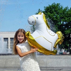 Шар К Фигура, Лошадка-Качалка, Белый, 37''/94 см, 1 шт. (В упаковке)