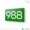 Номер на дверь 988, табличка на дверь для офиса, квартиры, кабинета, аудитории, склада, зеленая 120х70 мм, Айдентика Технолоджи