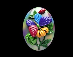 Силиконовый молд Камея № 29 Бабочка Объемная