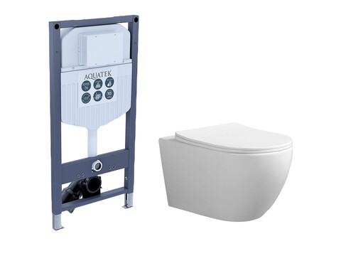 Aquatek SET Aquatek СОФИЯ/INS-23 (рама Aquatek INS-0000023 +унитаз СОФИЯ AQ1801T-00 с тонким сиденьем sc)