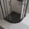 BelBagno TRAY-MR-UNO-R-90-550-35-NERO-NO Поддон из искусственного мрамора в комплекте с сифоном с чёрной матовой декоративной накладкой, чёрный