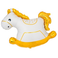 Шар К Фигура, Лошадка-Качалка, Белый, 37''/94 см, 1 шт. (В упаковке)