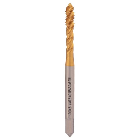 Метчик М 3,0х0,5 (Машинный, винт.) DIN371 HSSE-TiN 6g C/2-3P R45 56мм a=2,7 H-Tools 514X01-C2-0030