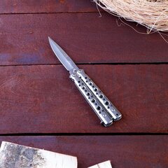 Нож-бабочка Серебро 15,7см,клинок 69мм/1мм 1568959
