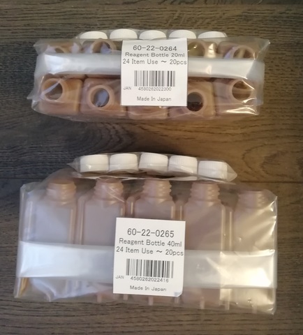 60-22-0264/60-22-0265 Бутылки для реагента 20 мл и 40 мл САПФИР (Reagent bottle 20 ml/40ml) 20 шт/уп - Hirose Electronic System Co., Ltd, Япония