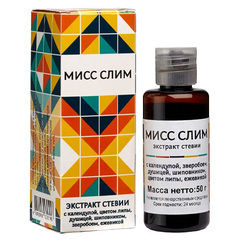 Экстракт сироп стевии для похудения «Мисс Слим» (50 гр.) ТМ Крымская Стевия