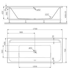 Ванна акриловая 170х75 AM.PM Inspire 2.0 - W52A-170-075W-A