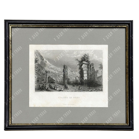 Римский Колизей. Гравюра. Испания, Мадрид. МАСТЕРСКАЯ ГАСПАРА И РОИГА. 1854.