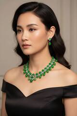 Комплект украшений колье + серьги в стиле CARTIER