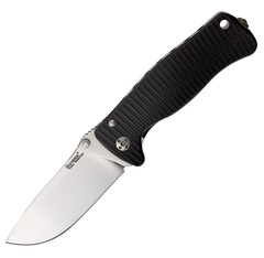Фото Нож складной LionSteel SR2A BS Mini, сталь Uddeholm Sleipner® Satin Finish, рукоять алюминий (Solid®), чёрный