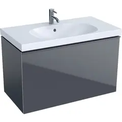 Geberit Acanto 500.612.JK.2 Тумба под раковину, 89x53.5x47.5см, темно-серый / лакированный матовый, темно-серый / глянцевое стекло фото