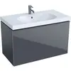 Geberit Acanto 500.612.JK.2 Тумба под раковину, 89x53.5x47.5см, темно-серый / лакированный матовый, темно-серый / глянцевое стекло