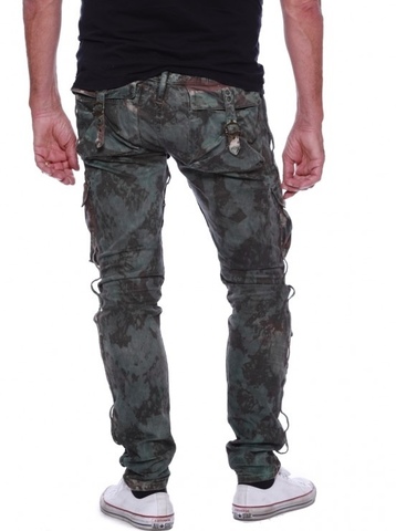 Robin's Jean | Джинсы мужские RAPTOR IN MILITARY GREEN CAMO SP50518 сзади