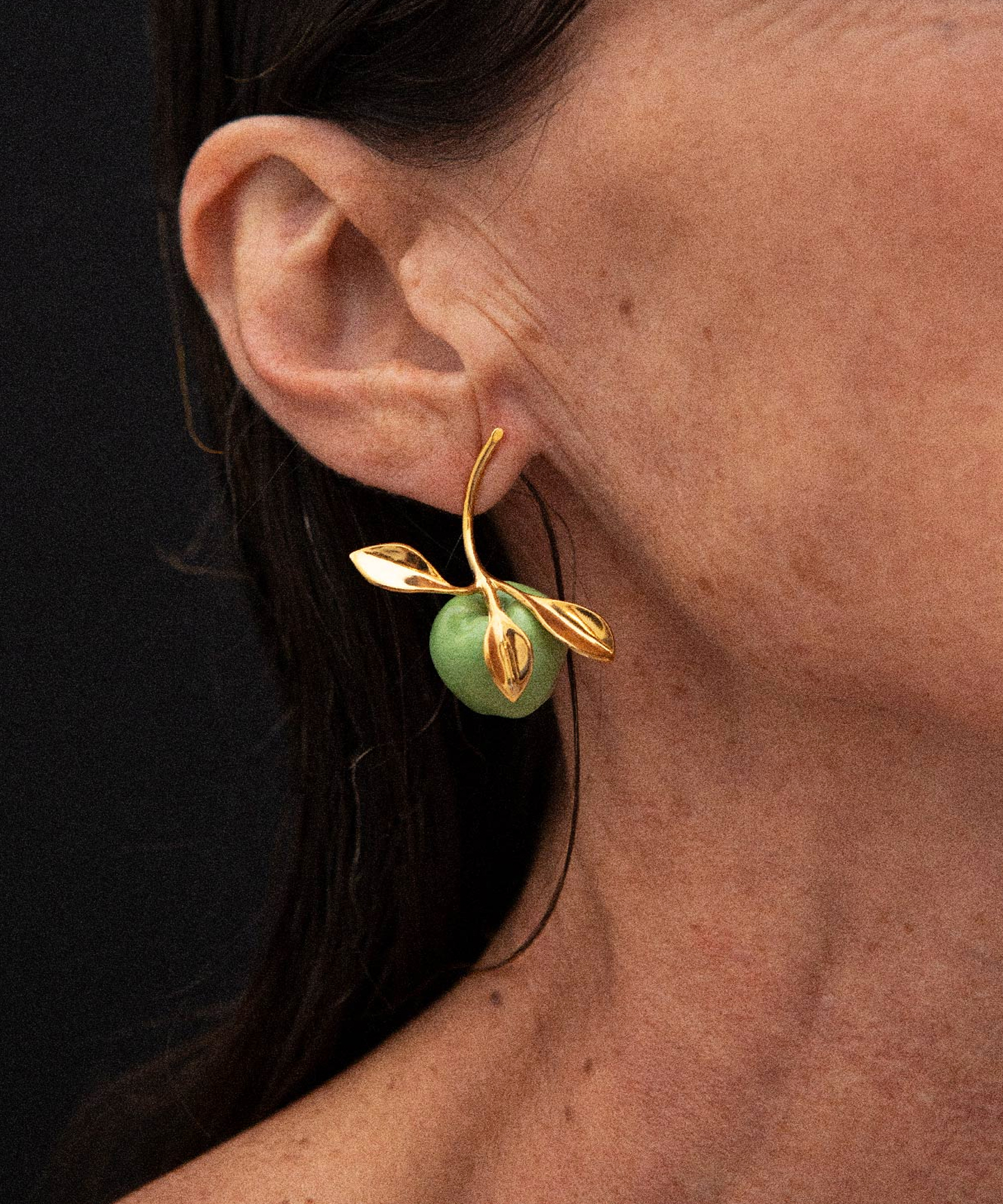 Серьги APPLE STEM GREEN