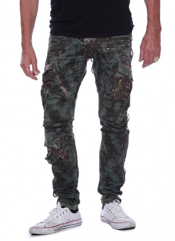 Robin's Jean | Джинсы мужские RAPTOR IN MILITARY GREEN CAMO SP50518 перед