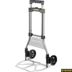 STAYER PROTruck, до 90кг, каркас из стали, платформа из алюминия, платформа 39х28см, колеса d13см, вес 4кг, складная хозяйственная тележка (38755-90)