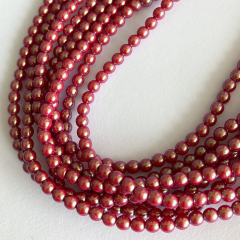 Жемчуг Preciosa, цвет Pearlescent Red, 3 мм, 40 шт.