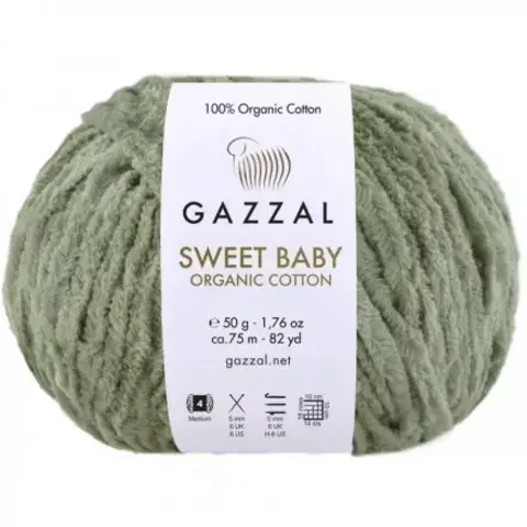Пряжа Gazzal Sweet Baby Organic Cotton 2607 полынь