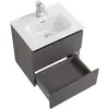 BelBagno KRAFT 39-500/390-2C-SO-GSO База под раковину подвесная с фрезерованными ручк. по всей дл. фасада с 2 выкатн. ящ.,Темно-Серый Мат.,500x395x500