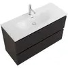 BelBagno UNO-MINI-1000-2C-SO-GSO База под раковину подвесная с фрезеров. ручк. по всей длине фасада с двумя выкатн. ящ.,Темно-Серый Мат.,1000x395x608