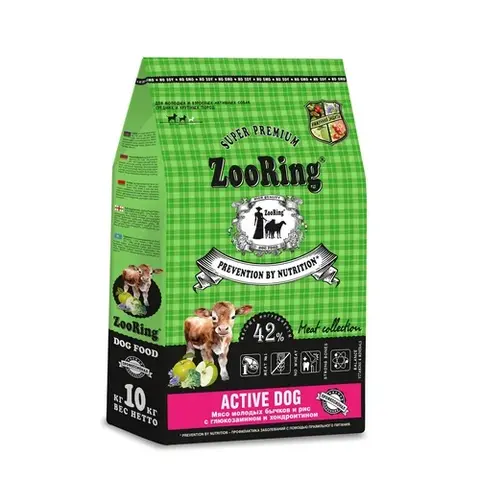 ZooRing Active Dog Мясо молодых бычков и рис с глюкозамином и хондроитином 10 кг