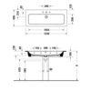 Duravit ME by Starck 2361120000 Раковина для мебели 1230х490 мм, с переливом, с площадкой, с 1 отв. под смеситель по центру, цвет белый