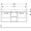 Geberit Renova Plan 879240000 Тумба под раковину, 120x46.3x47.8см, белый / меламин, структура дерева, матовый, белая / блестящая лакированная