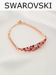 Браслет Россыпь из красных камней Swarovski